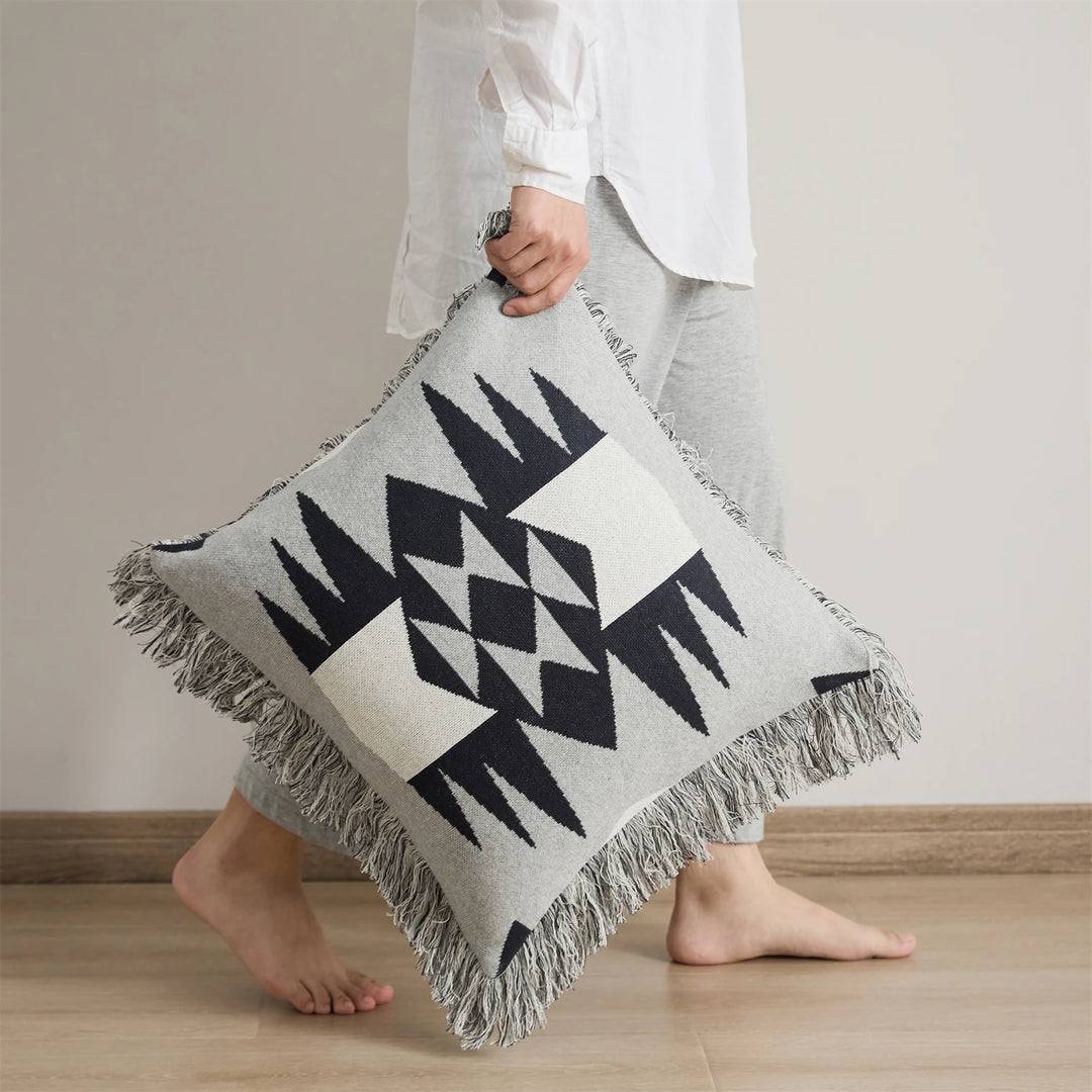 Bohemian Fringe Pillow Cover