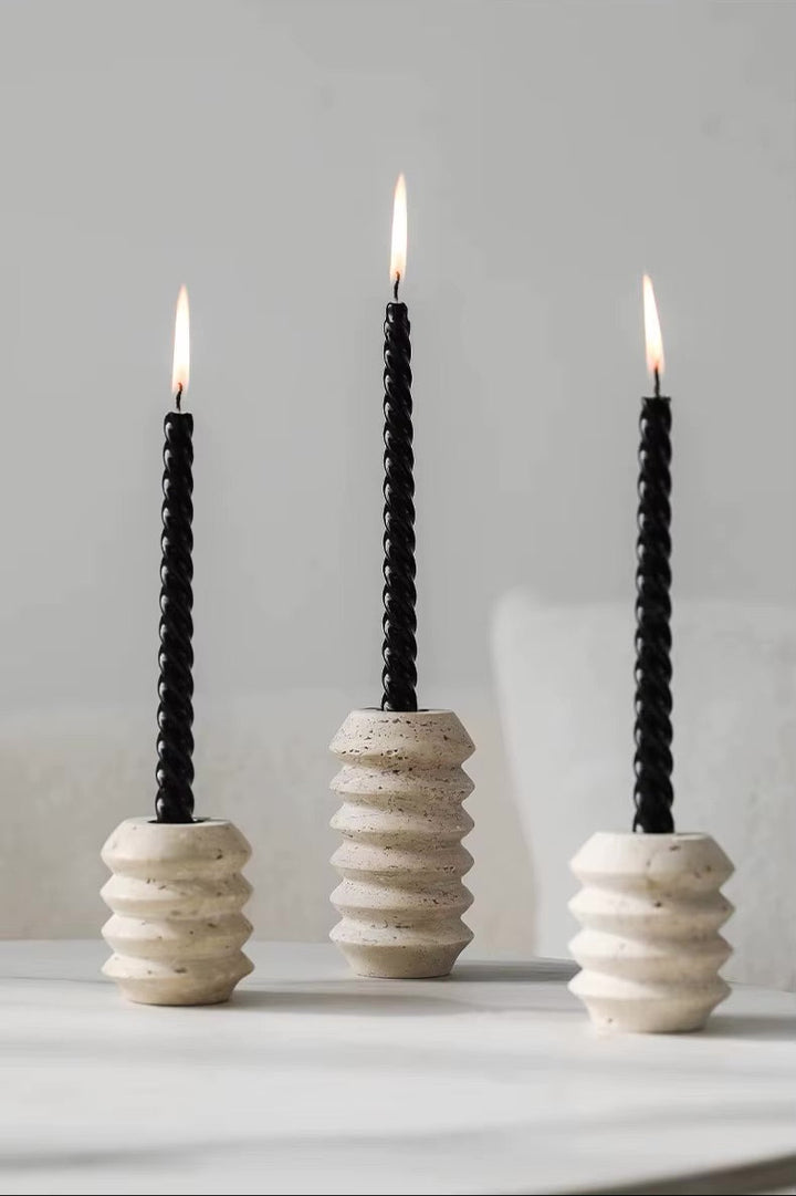 Wabi-Sabi Stone Candle Holders