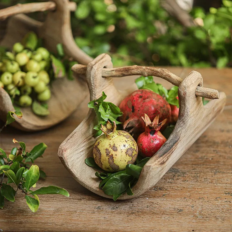 Wooden Basket-Style Tray