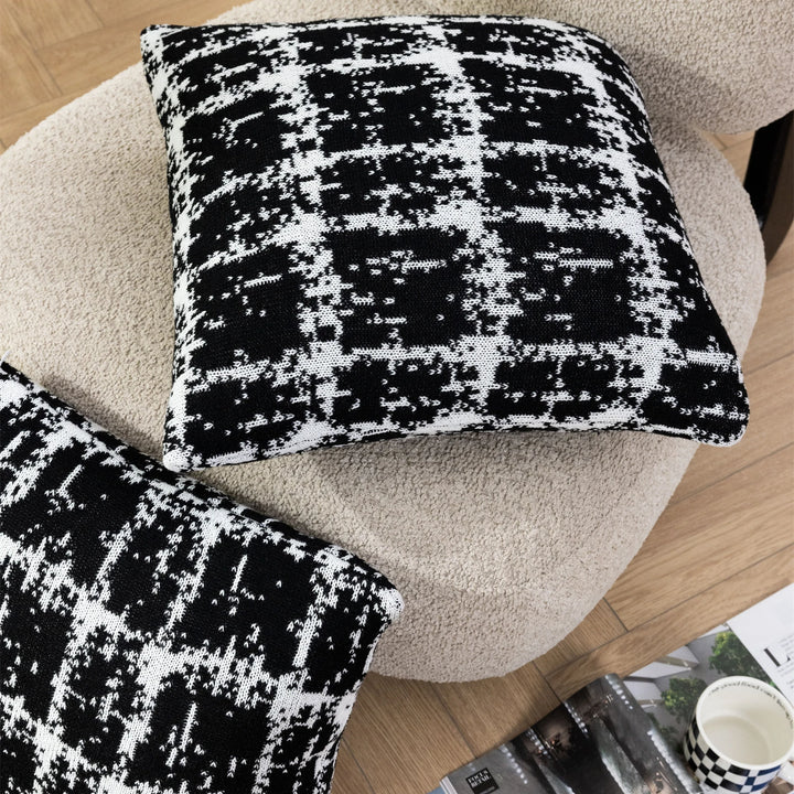 Knitted Abstract Blanket + Pillows