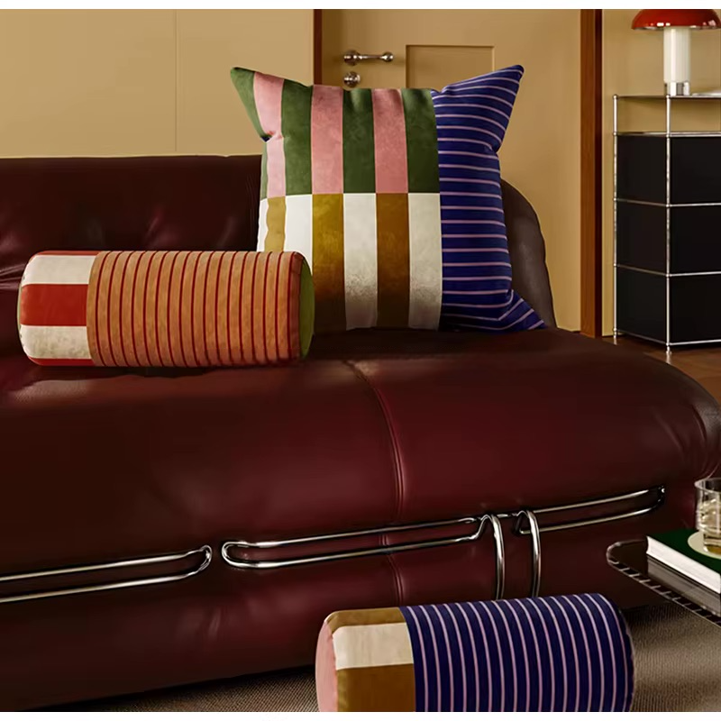 Retro Colorful Stripe Pillow Cases