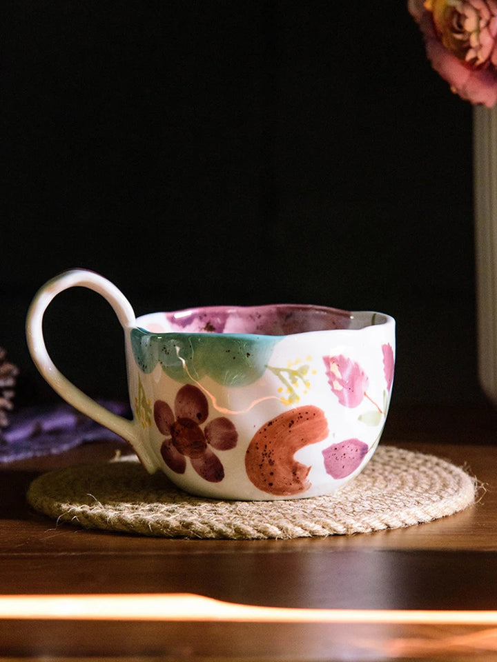 Hand Painted Flower Mug