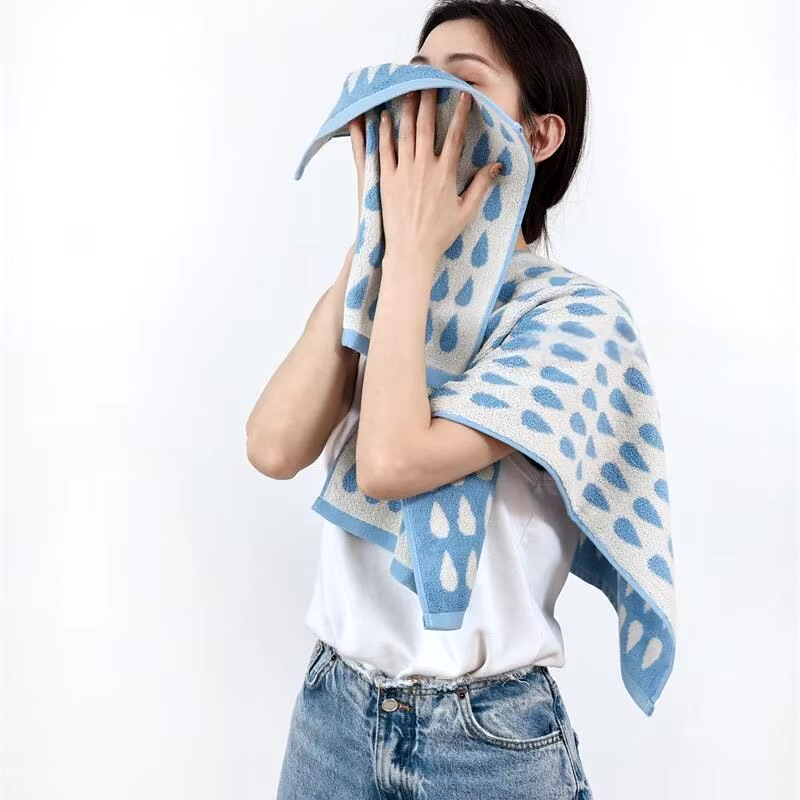 Blue Raindrop Towels