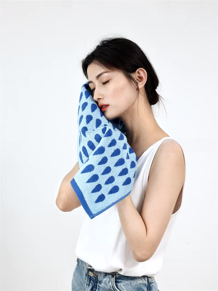 Blue Raindrop Towels