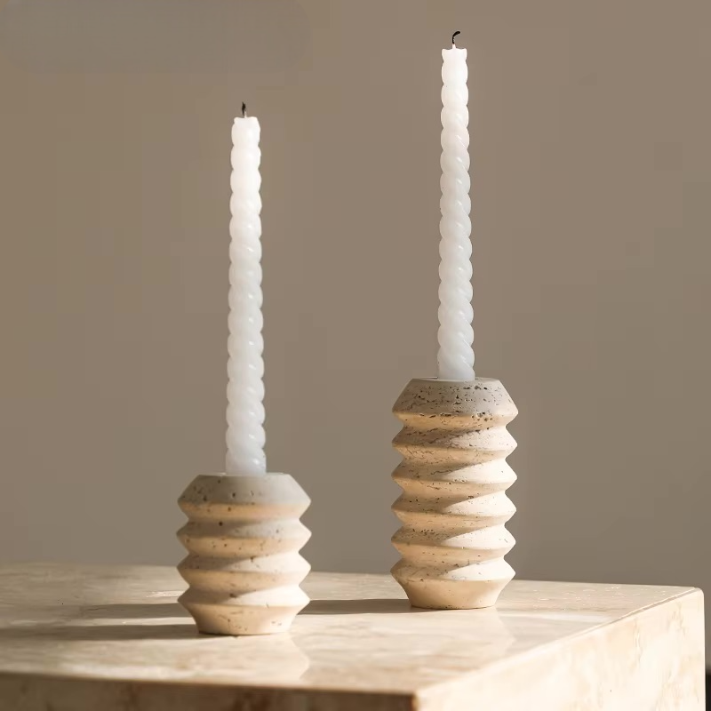 Wabi-Sabi Stone Candle Holders