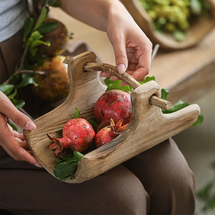 Wooden Basket-Style Tray