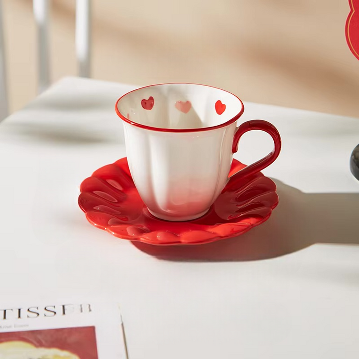 Red Love Mug & Saucer Set