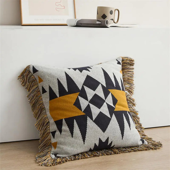 Bohemian Fringe Pillow Cover