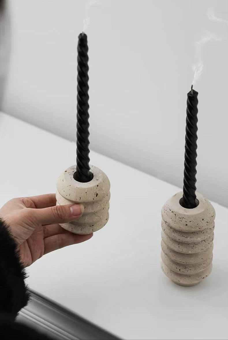 Wabi-Sabi Stone Candle Holders