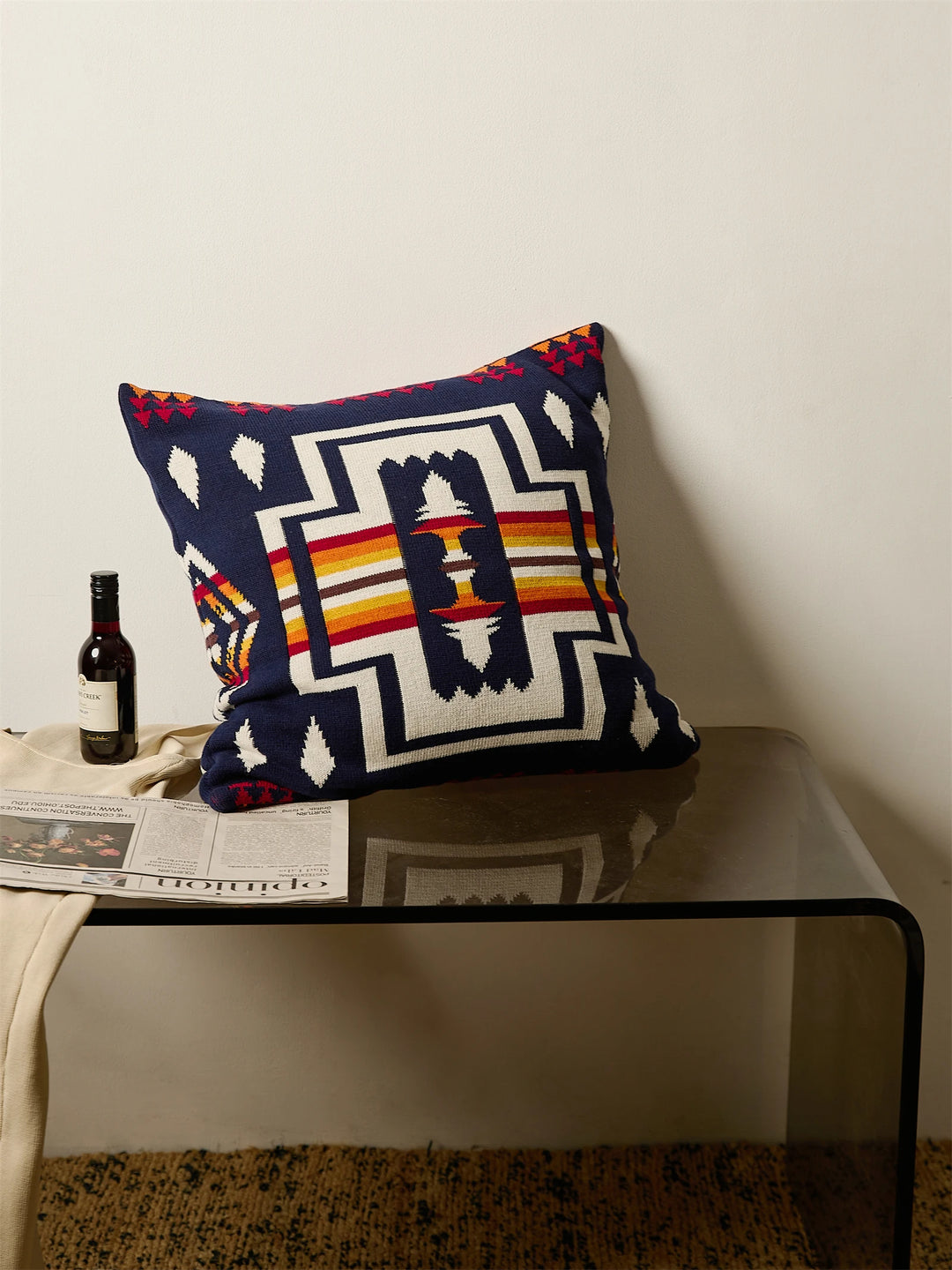 Ethnic Knitted Pillow Cover