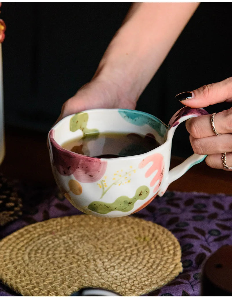 Hand Painted Flower Mug