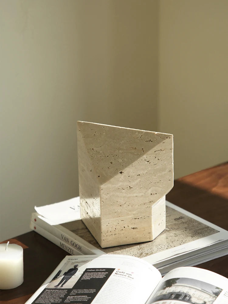 Vintage Travertine Marble Sculpture