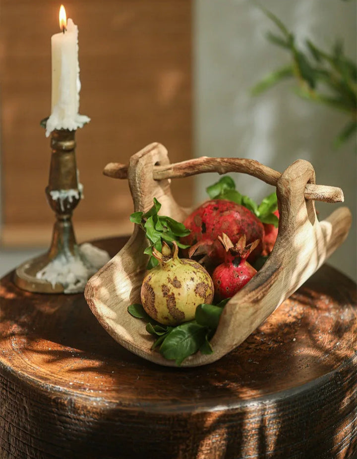 Wooden Basket-Style Tray