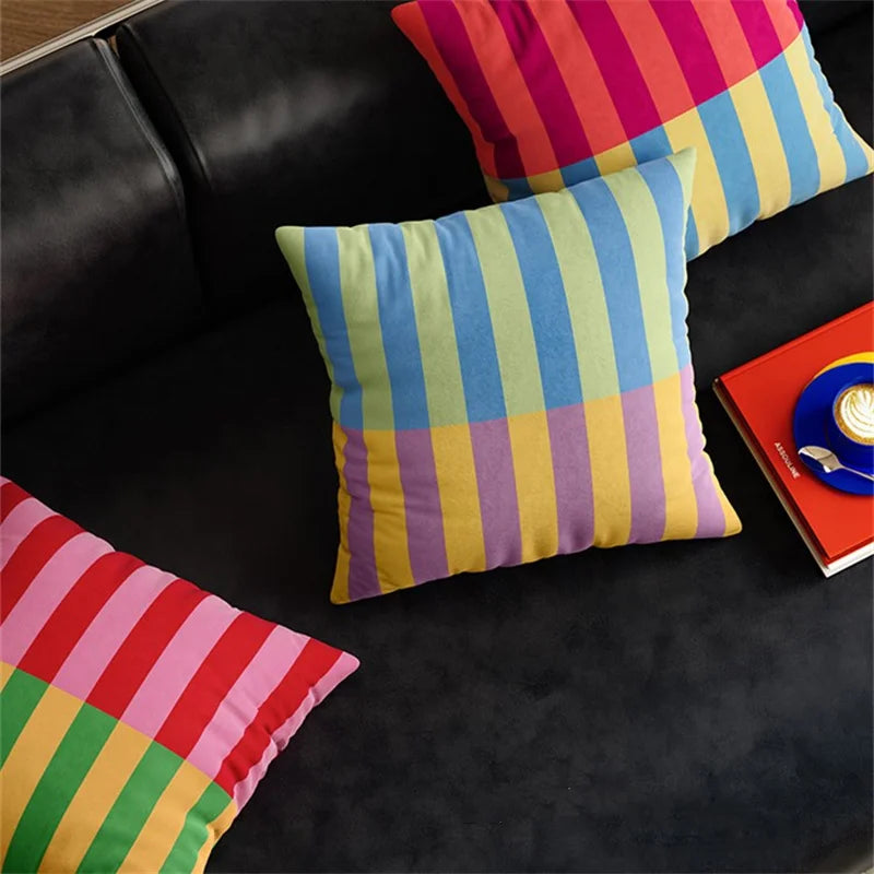 Colorful Hippie Stripe Pillow Covers