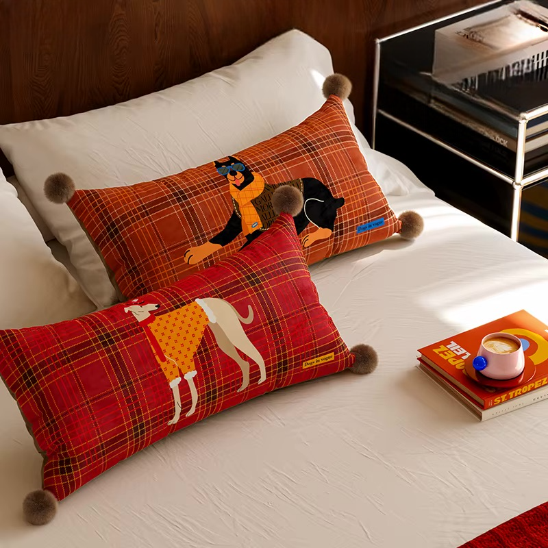 Scottish Red & Brown Dog Pillow Covers