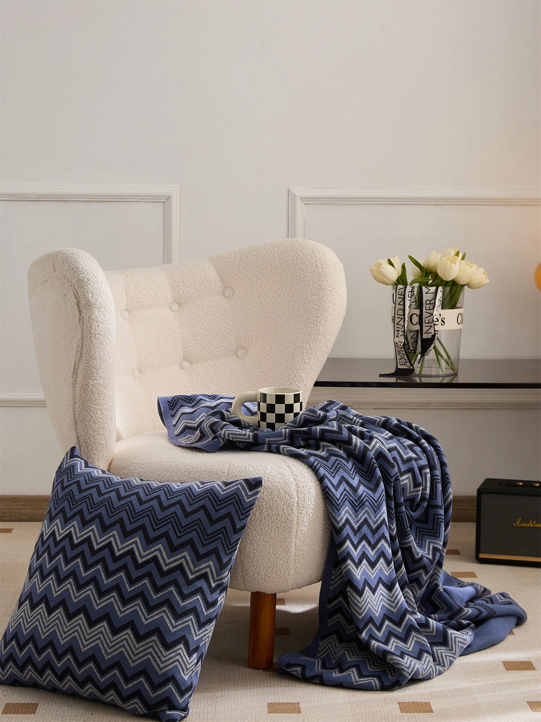 Wave Stripe Blanket + Pillows