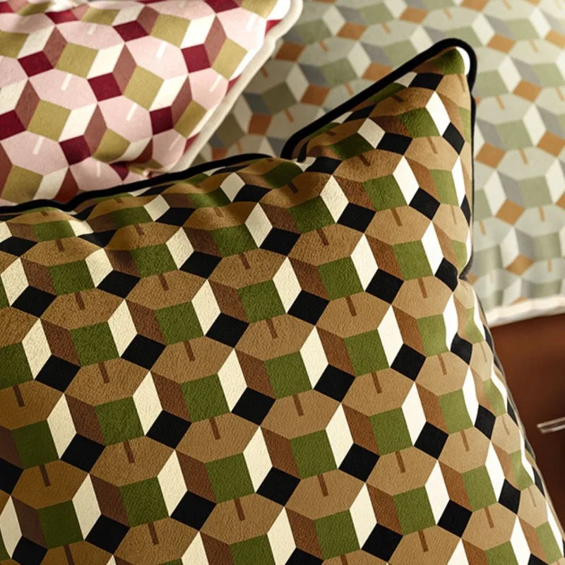 Retro Geometric Pattern Pillow Covers