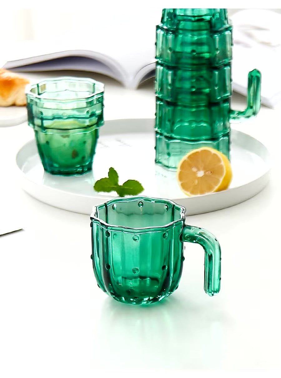 Green Cactus Glassware Set