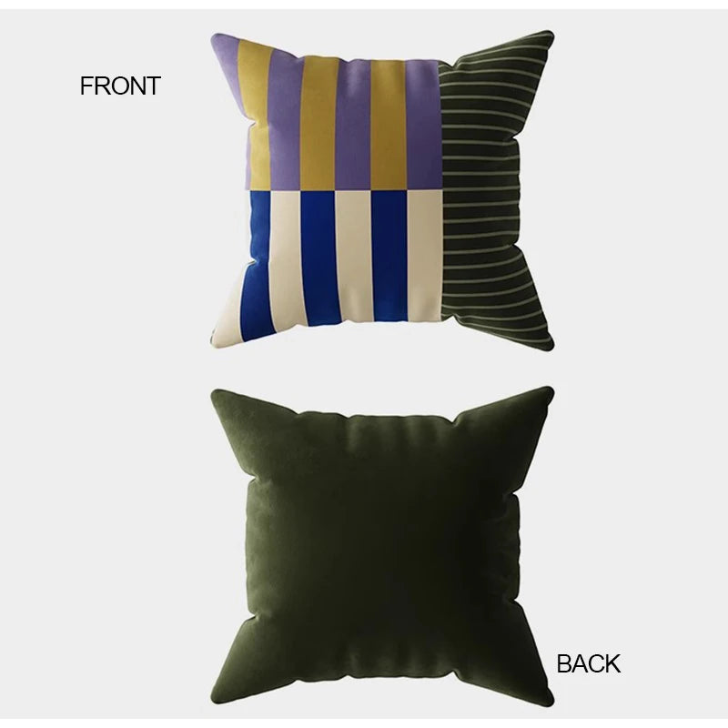 Retro Colorful Stripe Pillow Cases