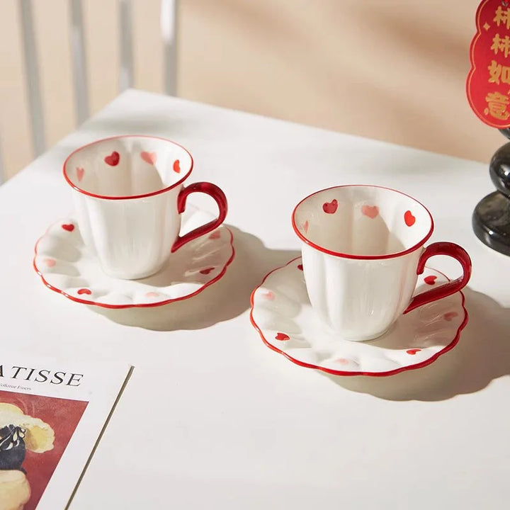 Red Love Mug & Saucer Set