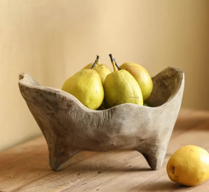 Wood Irregular Shape Bowl with Legs