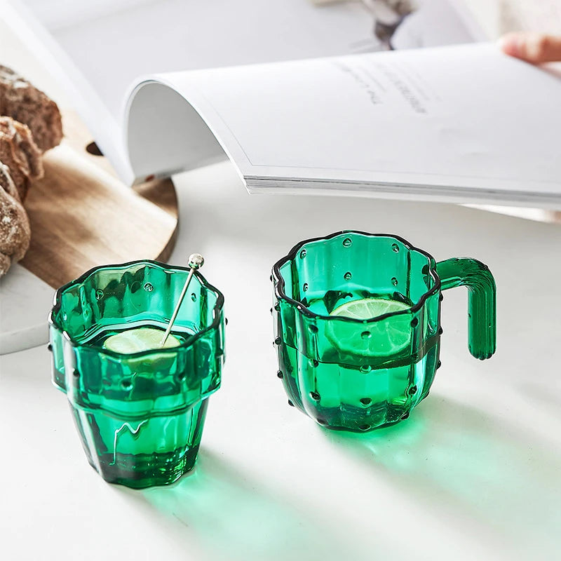 Green Cactus Glassware Set