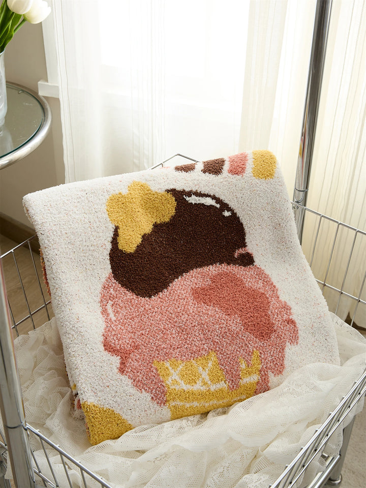 Kawaii Ice Cream Throw Blanket