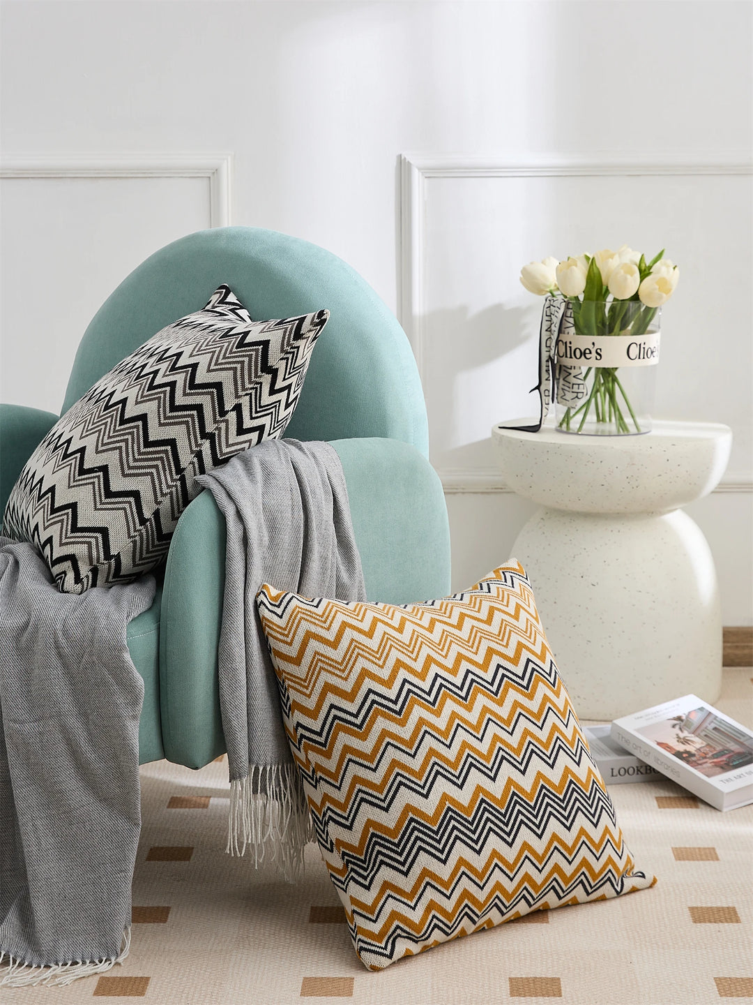 Wave Stripe Blanket + Pillows