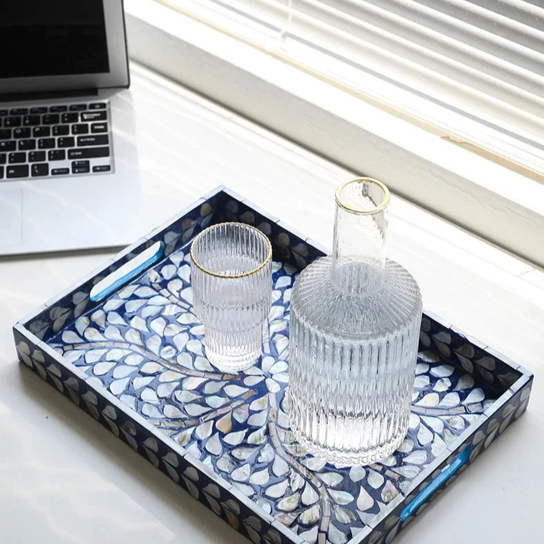 Blue Shell Lacquer Tray