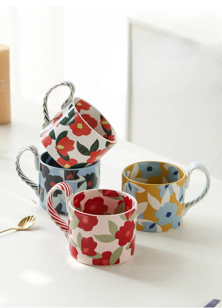 Unique Korean Flower Mugs