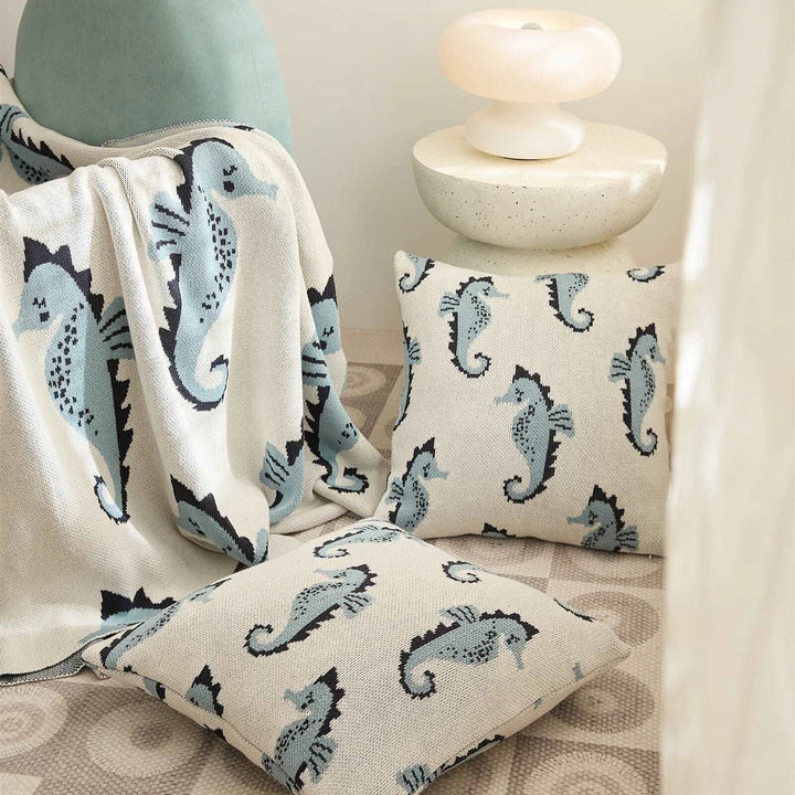 Sea Horse Blanket + Pillows itsdecorszn