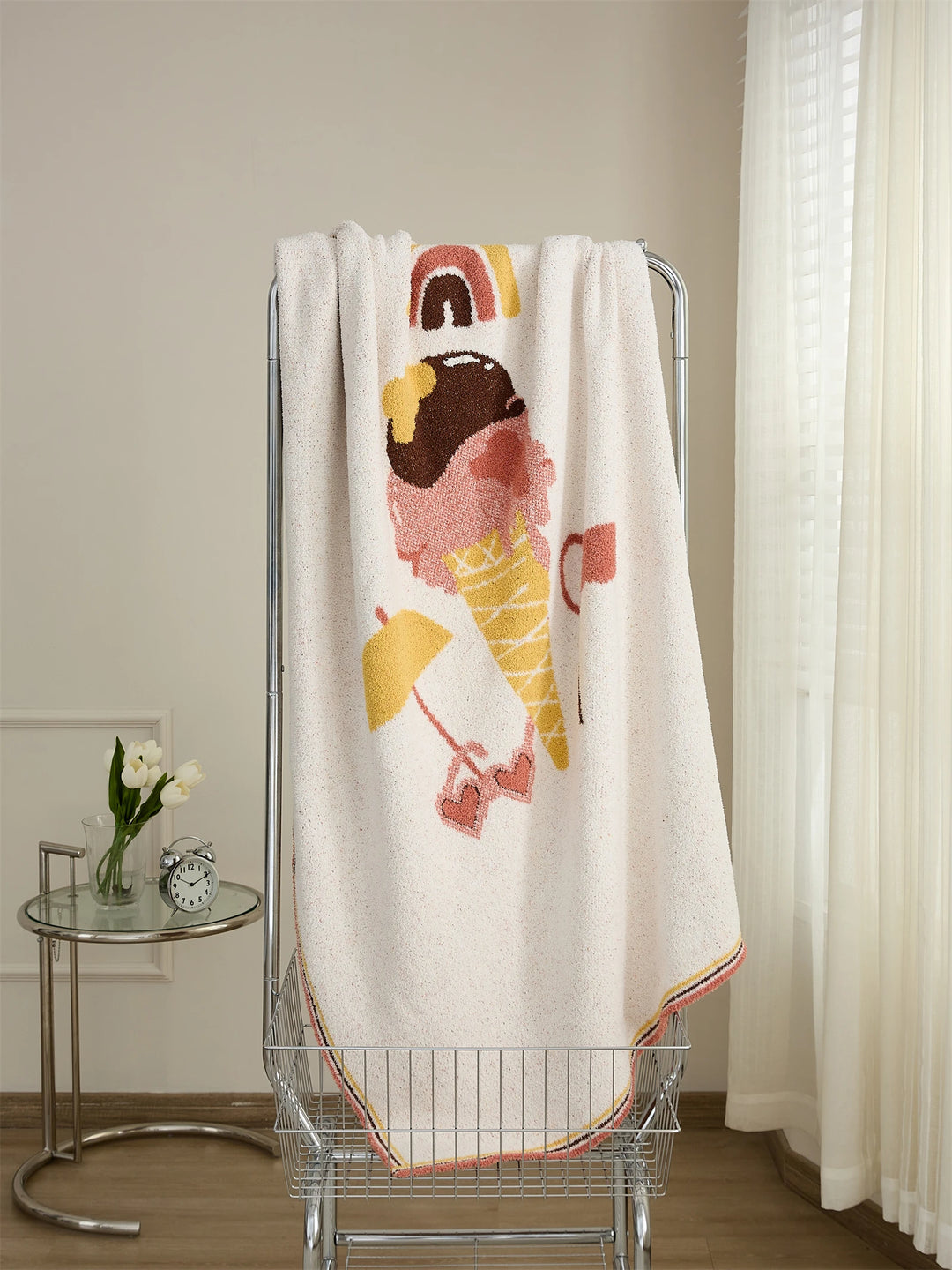 Kawaii Ice Cream Throw Blanket