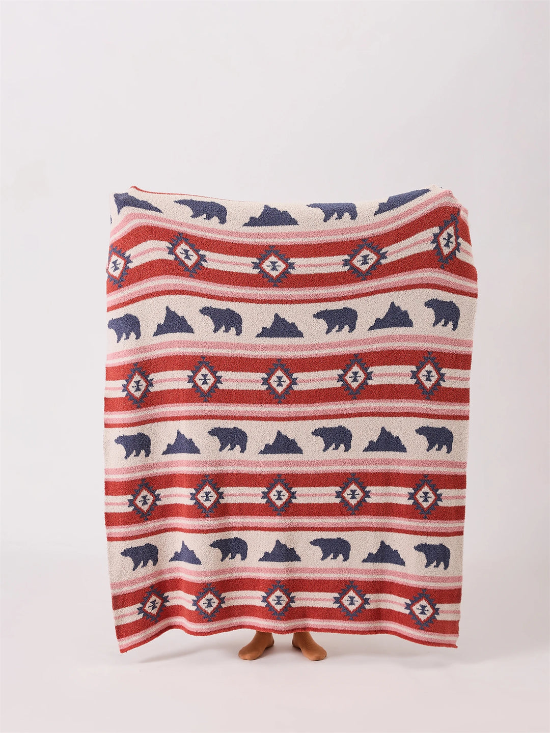 Ethnic Bear & Mountain Throw Blanket