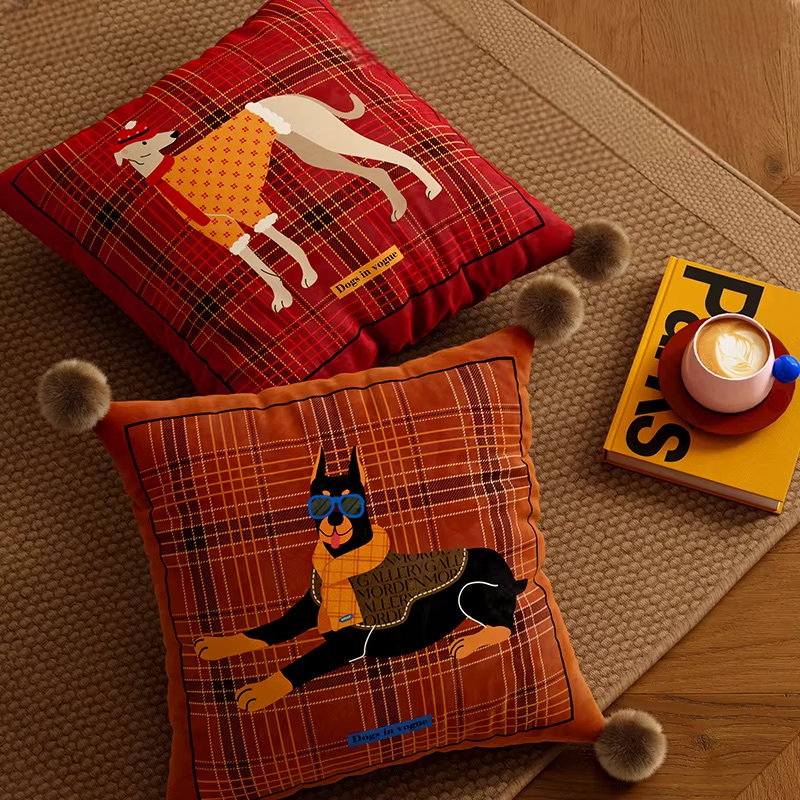 Scottish Red & Brown Dog Pillow Covers