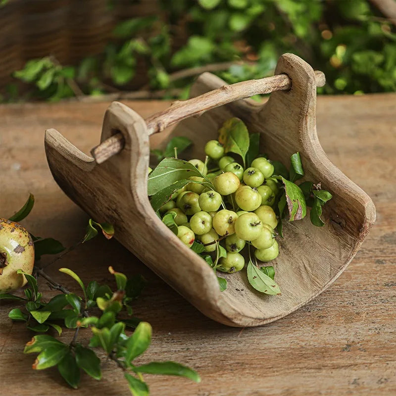 Wooden Basket-Style Tray