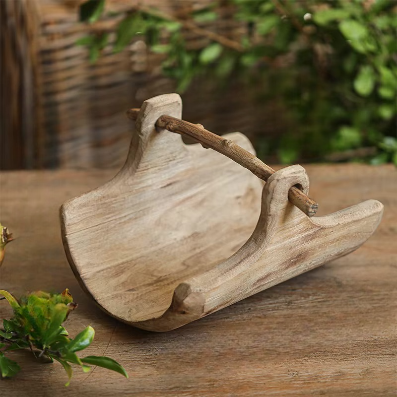 Wooden Basket-Style Tray