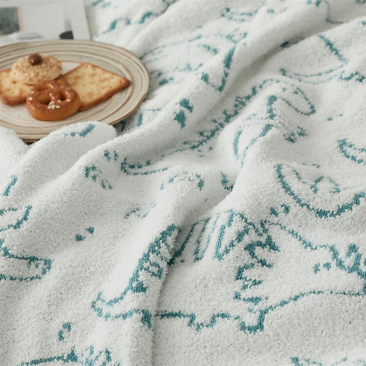 Dinosaur Cartoon Pattern Throw Blanket