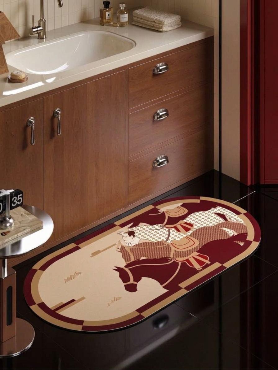 Cloud Three Horse Bathroom Mat