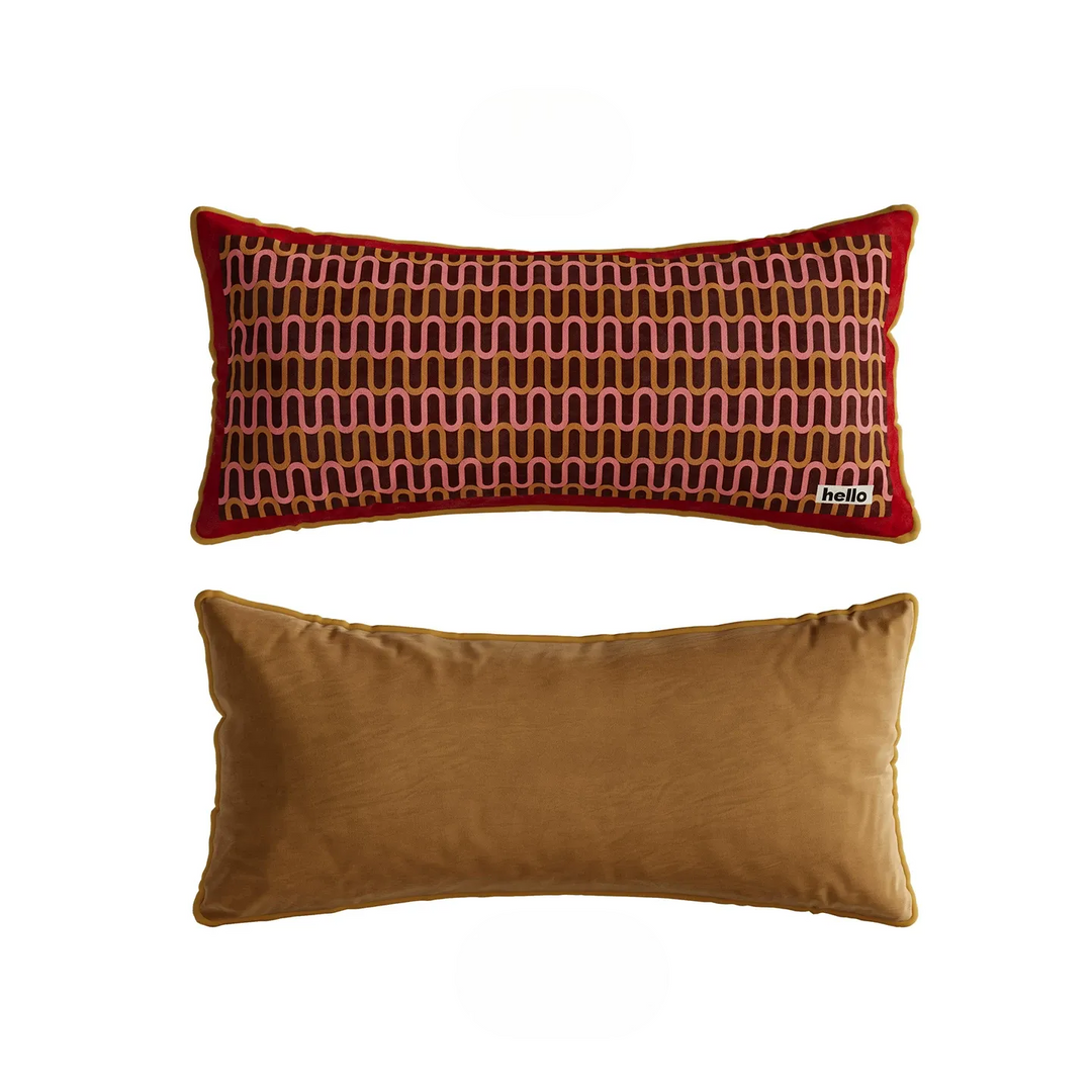 Wavy Hello Lined Lumbar Pillows