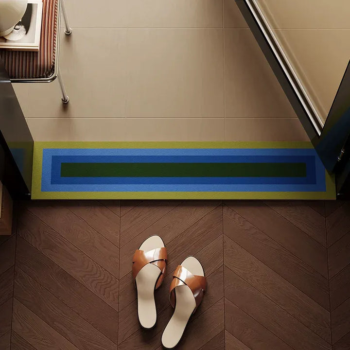 Retro Square Gradient Pattern Narrow Door Mat