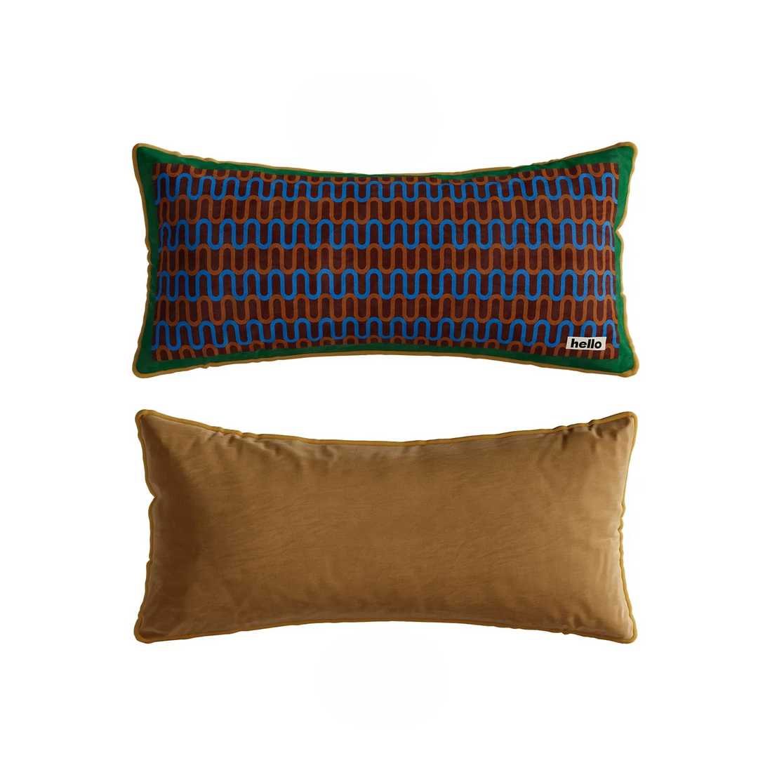 Wavy Hello Lined Lumbar Pillows