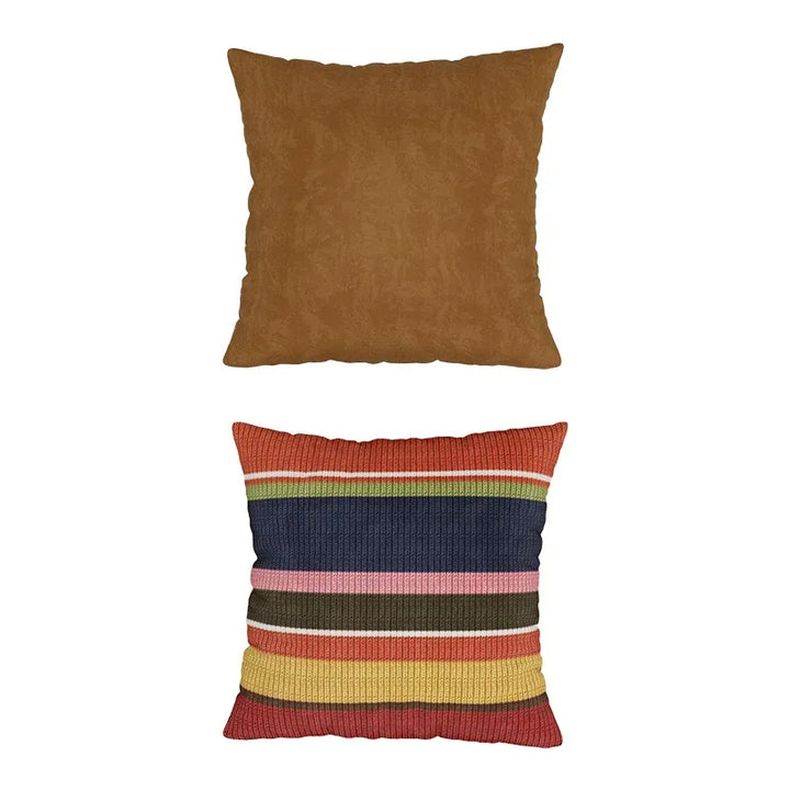 Multicolor Striped Pillow Cover