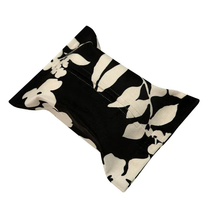 Black &amp; White Flower Contrast Tissue Cover