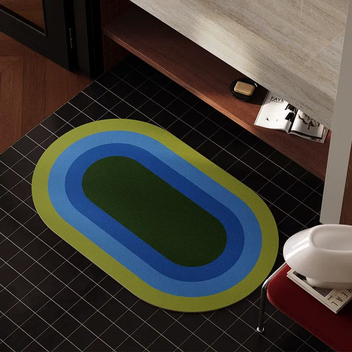 Retro Square Gradient Pattern Bathroom Mat