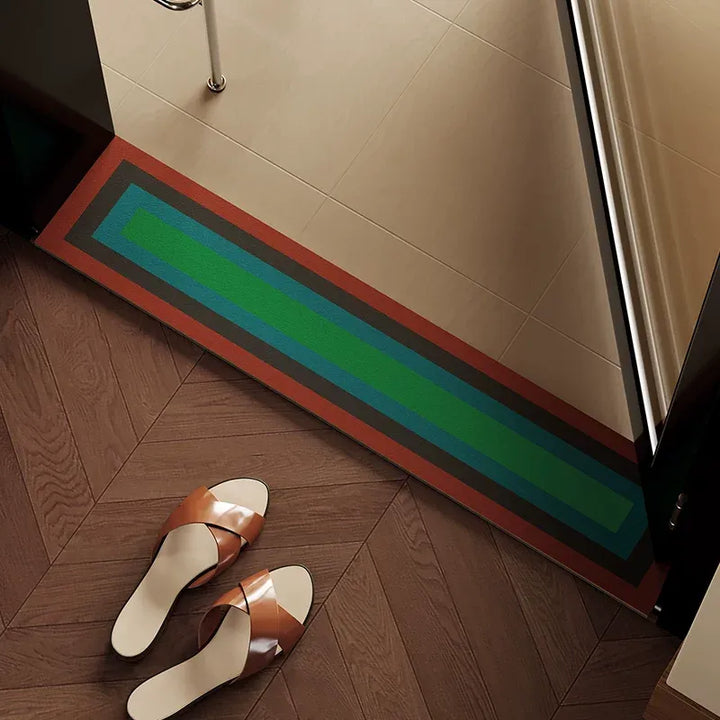 Retro Square Gradient Pattern Narrow Door Mat