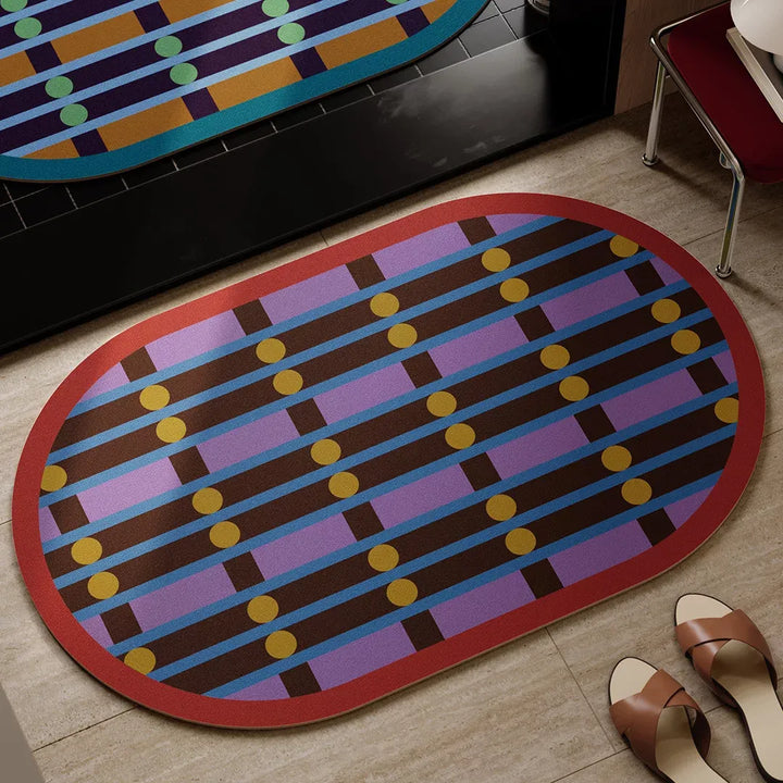 Retro Weave Pattern Bathroom Mat