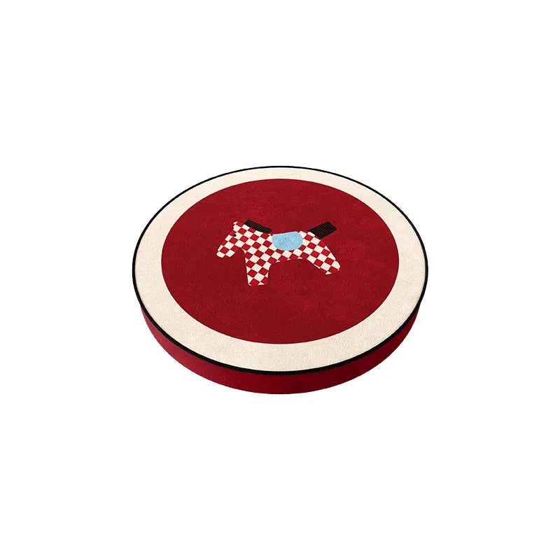 Red & White Horse Pattern Seat Cushions