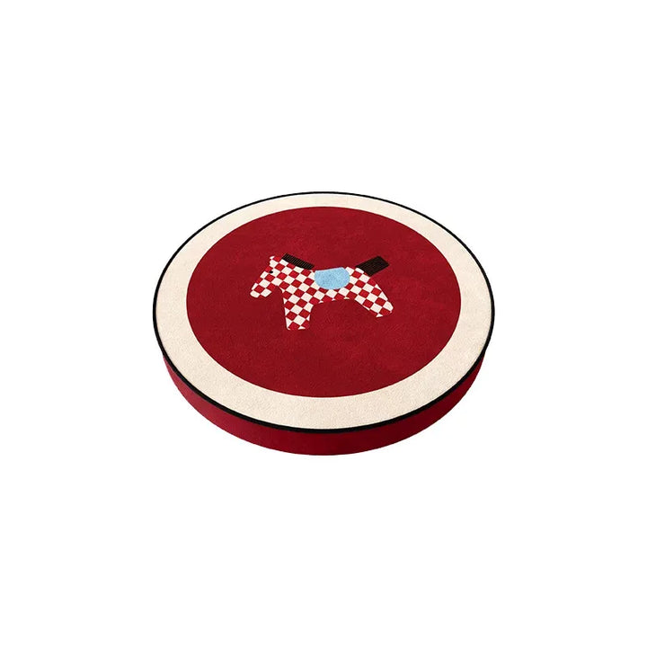 Red & White Horse Pattern Seat Cushions