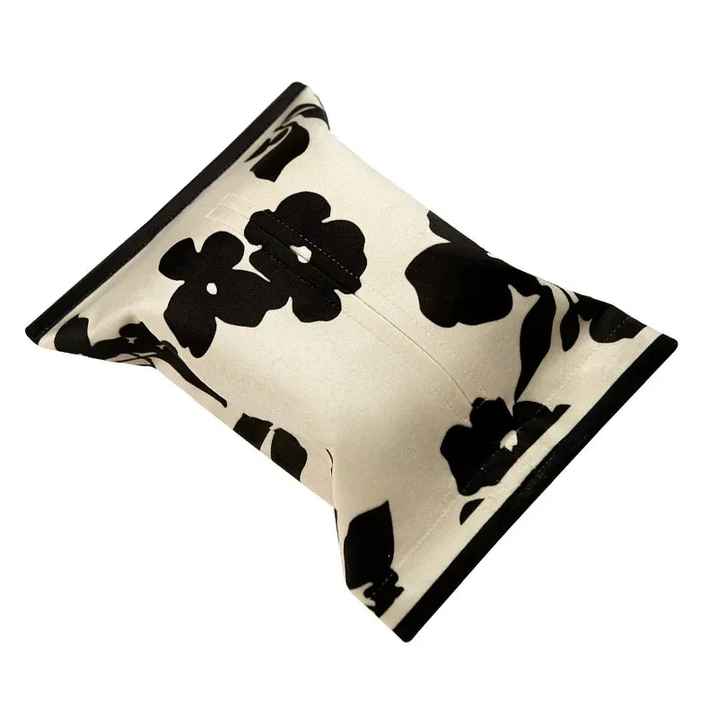 Black &amp; White Flower Contrast Tissue Cover