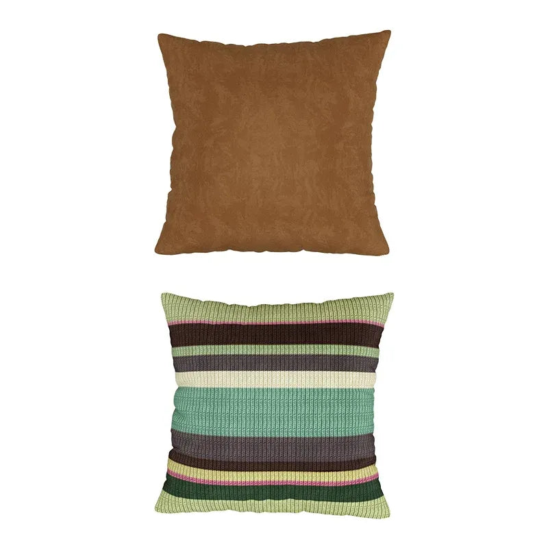 Multicolor Striped Pillow Cover